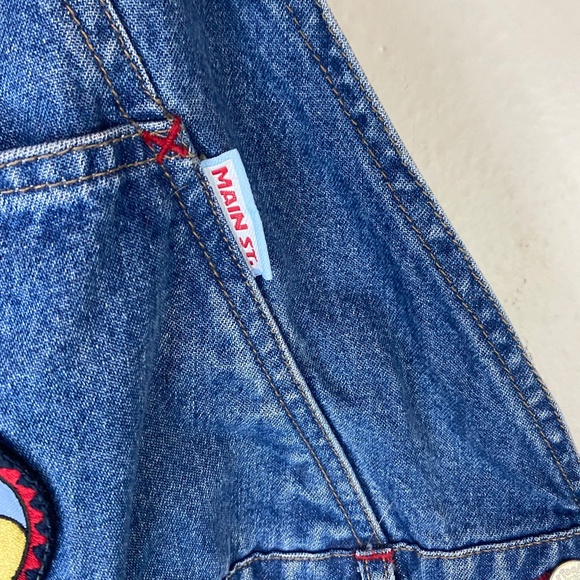 VTG Disney Winnie the Pooh Denim Bib Overalls Shorttails Shorts Womens 26W/28W - Picture 3 of 13